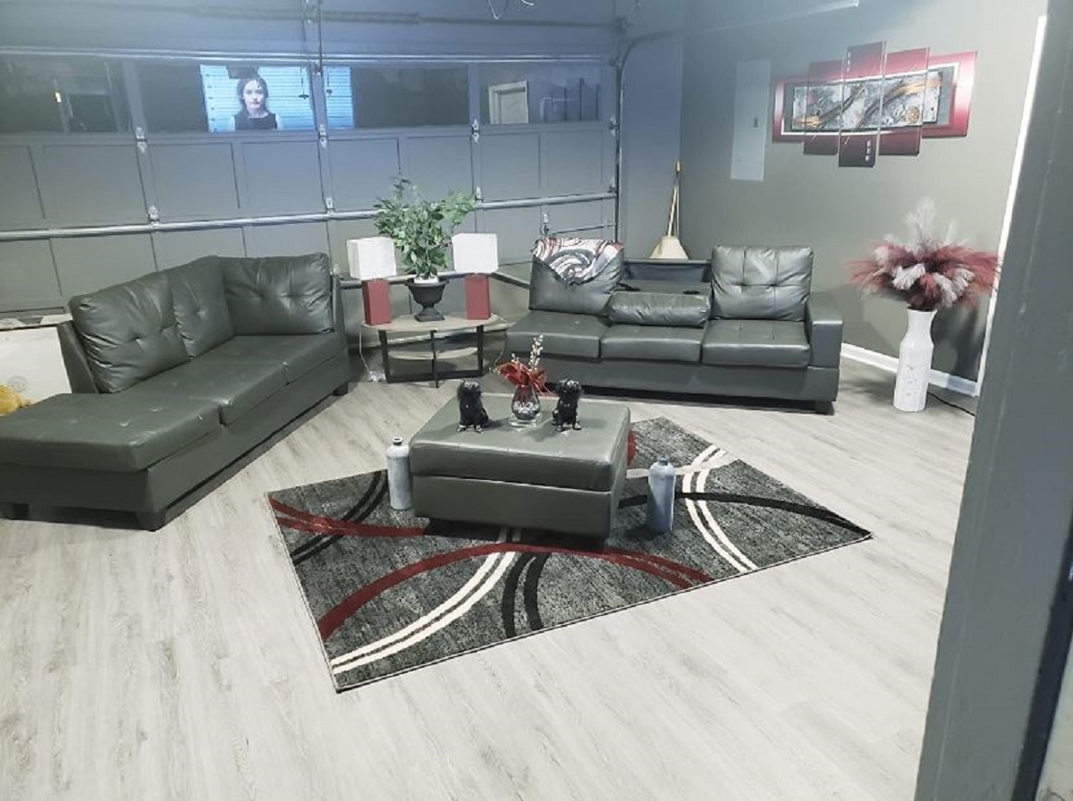 Rugshop Modern Wavy Circles Design Area Rug
